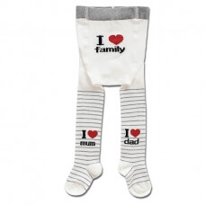 Дитячі колготки "I ❤️ Family" Бавовна з еластаном сірі