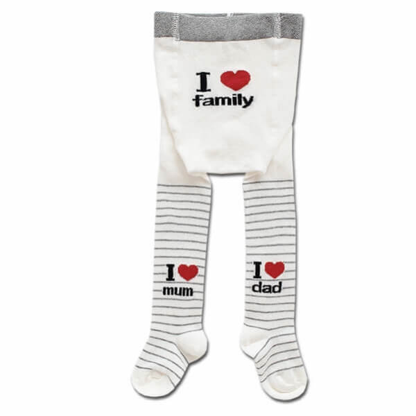 Дитячі колготки "I ❤️ Family" Бавовна з еластаном сірі