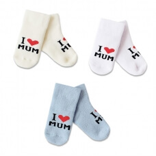 Теплі шкарпетки для новонароджених Махра "I ❤️ MUM" 0-3 міс.